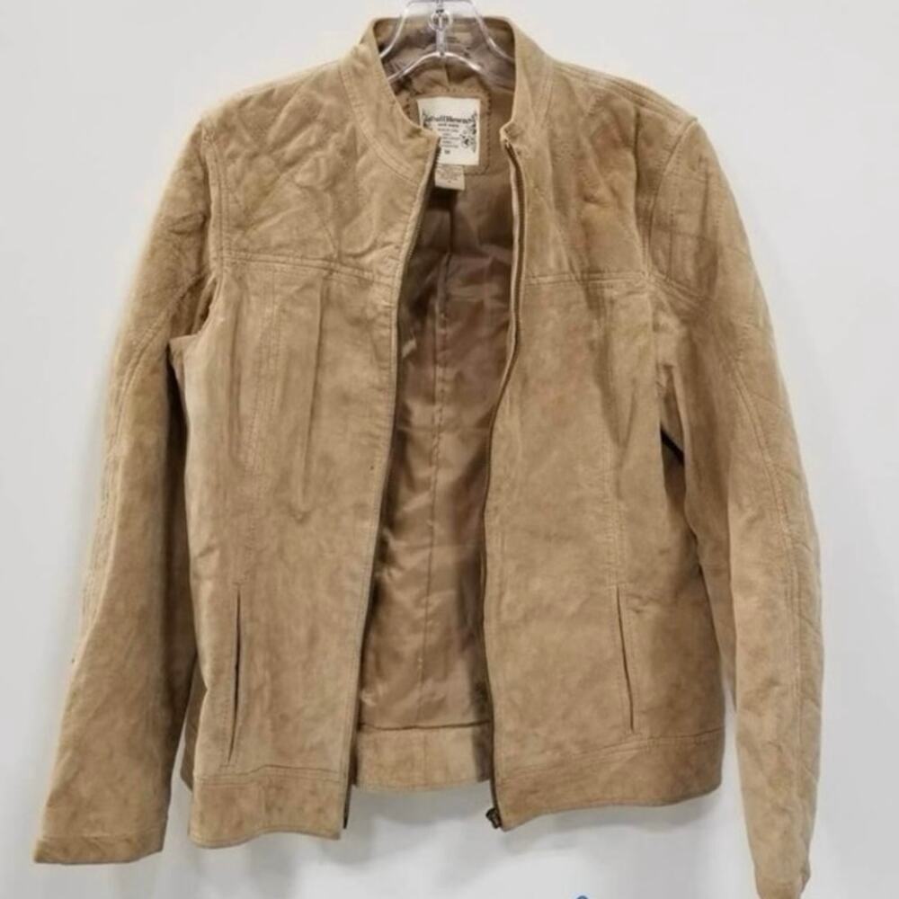 Ruff Hewn Women’s M 100% Suede Leather Zip Up Jacket Vintage